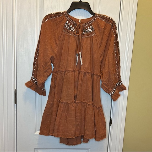 ❌SOLD❌Fre Free People Dream Weaver Terracotta Embroidered Tunic NWT - Picture 5 of 12